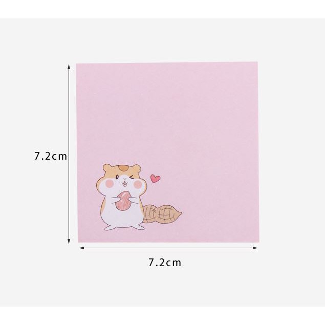 [Mã LIFEBOOK2 giảm 10% đơn 0Đ] Giấy ghi chú kích thước 7.2x7.2cm chuột hamster xinh xắn H96
