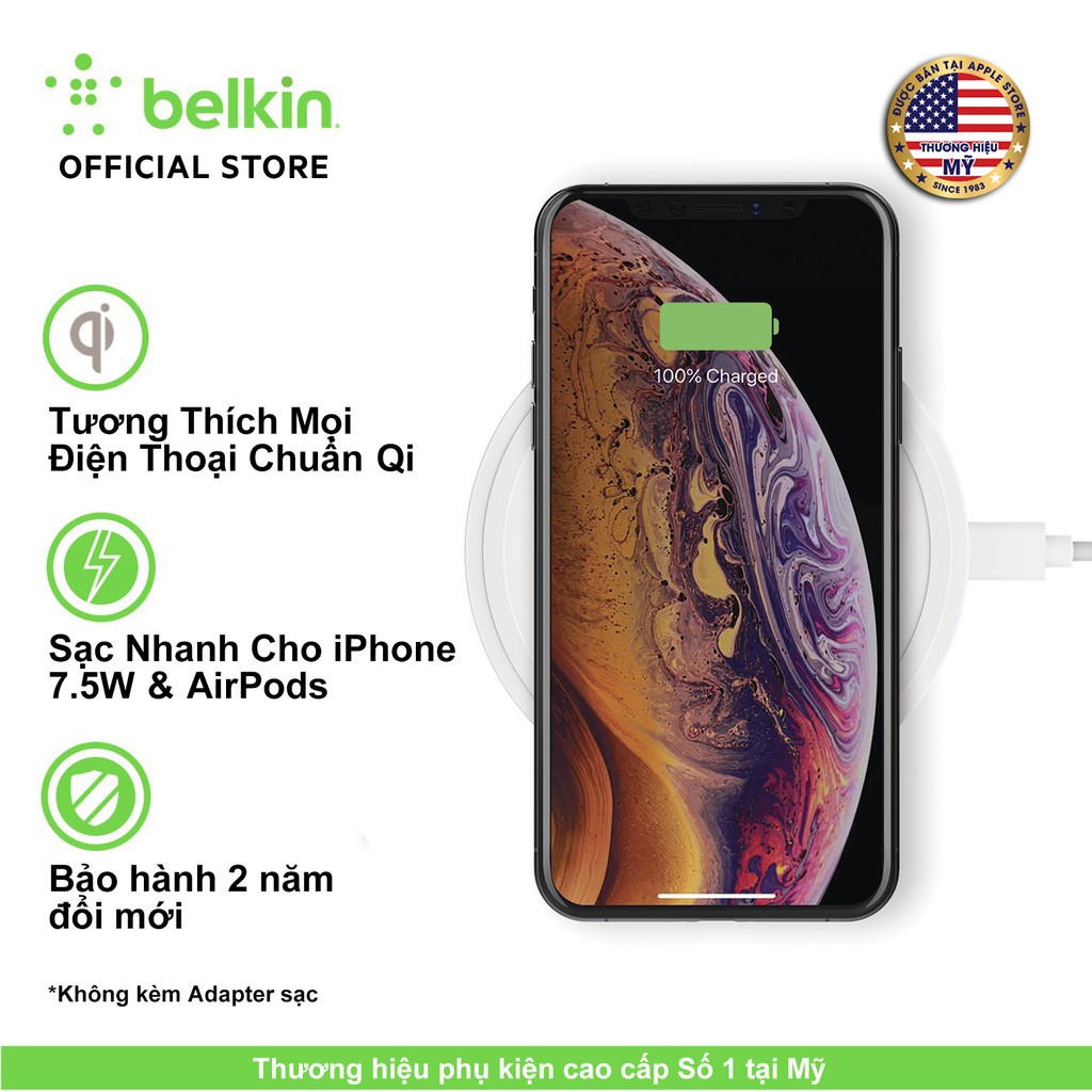 Đế sạc không dây Belkin BOOST↑UP™ 10W chuẩn Qi F7U088btBLK