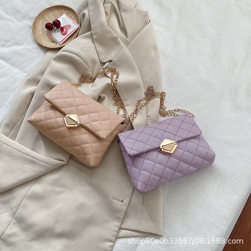 Túi Đeo Vai Phối Dây Xích Thiết Kế Phong Cách Hàn Quốc Dành Cho Nữ