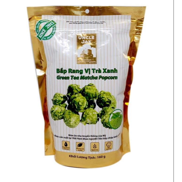 GÓI LỚN Bắp rang bơ Uncle Jax American Gourmet Popcorn vị caramel, trà xanh 180g kiểu Mỹ - ÂU CHÂU SHOP