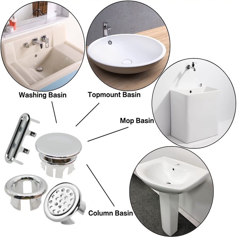 1 Nắp Đậy Bồn Rửa Chén Hình Tròn 4 Kiểu Bằng Chrome Thông Dụng