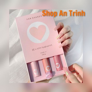 Set 3 cây son Herorange Trái tim 3C x-slim lip gloss kit hàng nội địa Trung