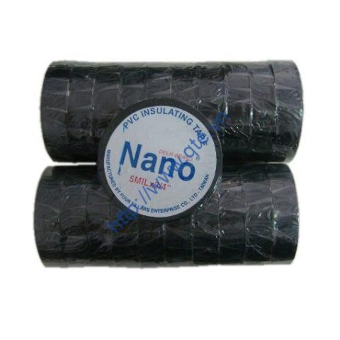 1 lốc 10 cuộn Băng keo đen chuyên quấn dây điện loại dày. Dày 20 yard. Vi Tính Quốc Duy