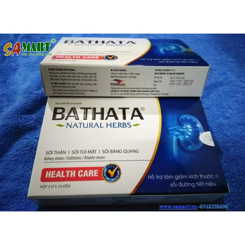 Bài thạch tán Bathata hỗ trợ trị dứt điểm sỏi tiết niệu, sỏi thận, sỏi túi mật, sỏi bàng quang