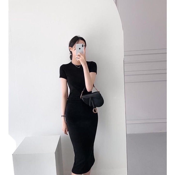 Đầm body cổ tròn nhún eo tay cộc Sammivnxk❤️Đầm dáng ôm cổ tròn[freeship] | WebRaoVat - webraovat.net.vn