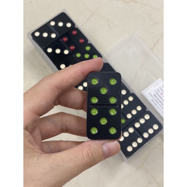 Bộ cờ domino nhựa trắng; đen
