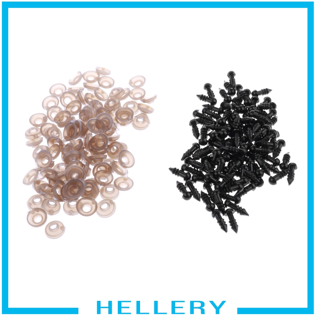 Set 100 Mắt Nhựa Màu Đen 5-20mm Làm Đồ Thủ Công DIY