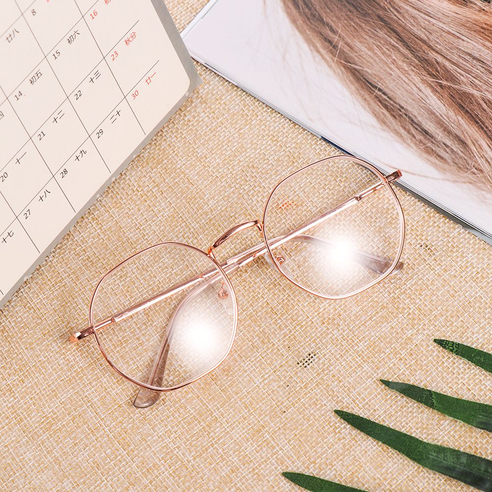 Mắt kính đọc sách cận thị siêu nhẹ gọng kim loại polygon -1.00~-4.0 độ thời trang dành cho nam và nữ