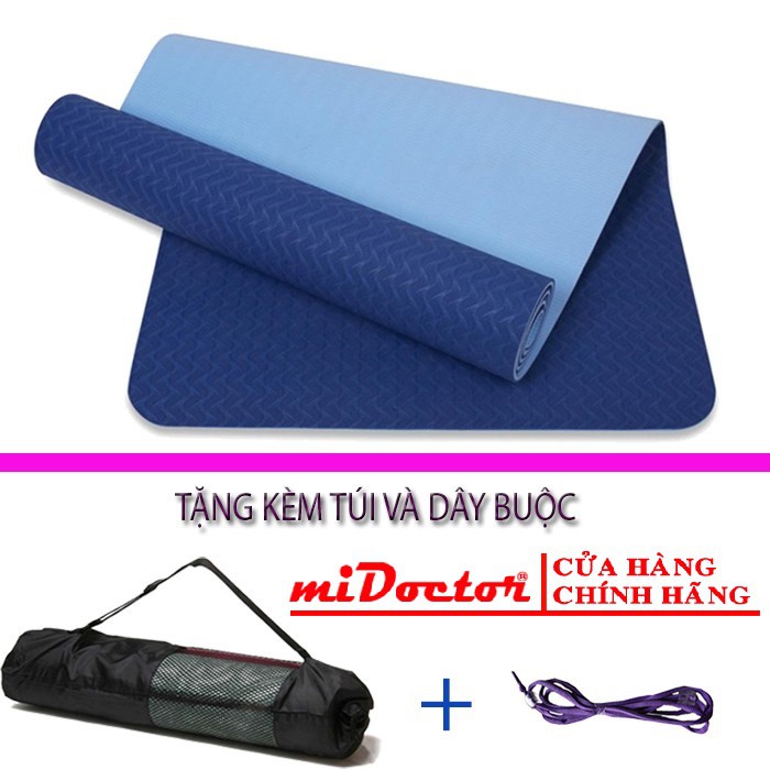 Thảm tập yoga dày 10mm, tập gym - Chính hãng miDoctor (có lựa chọn tặng túi và dây)