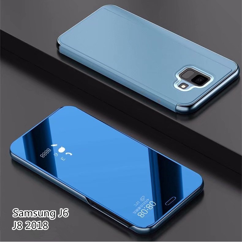 Bao da điện thoại tráng gương thời trang và tiện ích cho Samsung J6 J8 2018