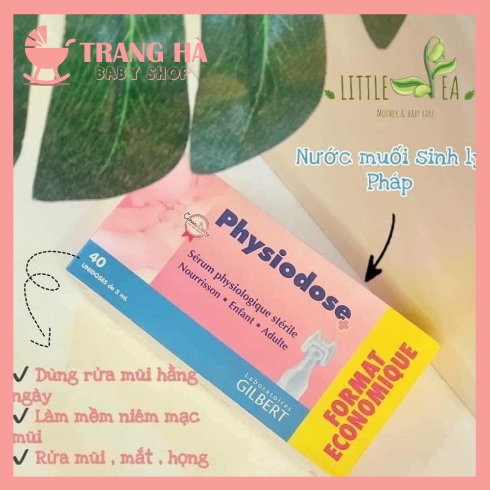 Nước Muối Sinh Lý Physiodose Tép Hồng Vệ Sinh Cho Bé ( Hộp 40 ống x 5ml )