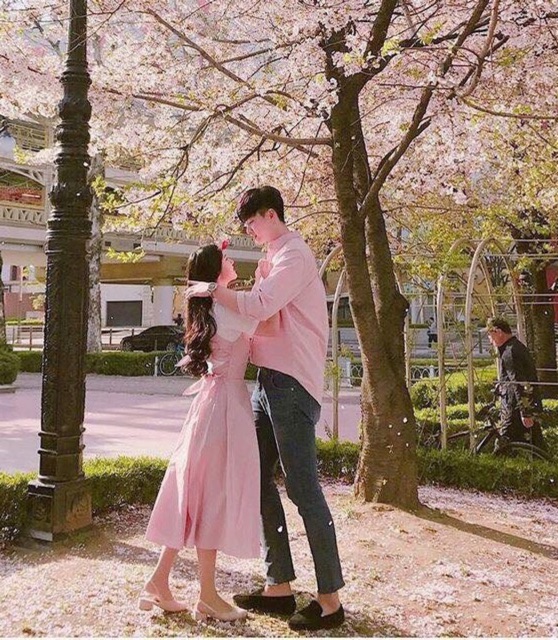 Đồ đôi nam nữ đẹp đi du lịch, chụp hình cưới : Set áo váy sơ mi Hàn Quốc dáng dài COUPLE STORE