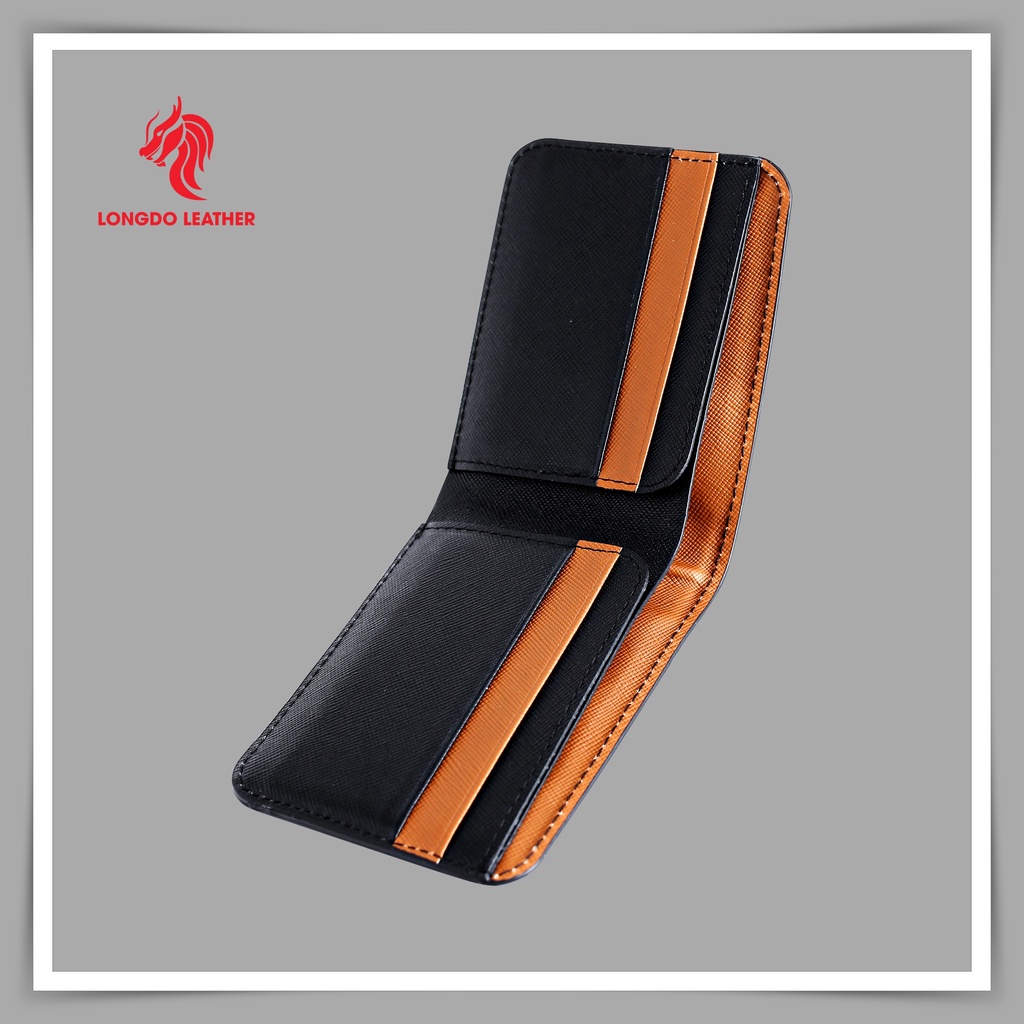 Ví nam trẻ trung - Cam kết da bò thật 100% - Hàng chính hãng thương hiệu Longdo Leather - B07