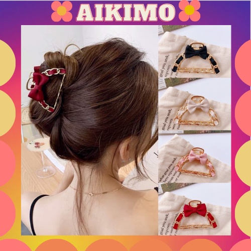 Kẹp tóc Hàn Quốc cặp tóc càng cua kim loại kẹp tóc nơ siêu sang chảnh xinh xắn thời trang cho nữ hottrend Aikimo KD2