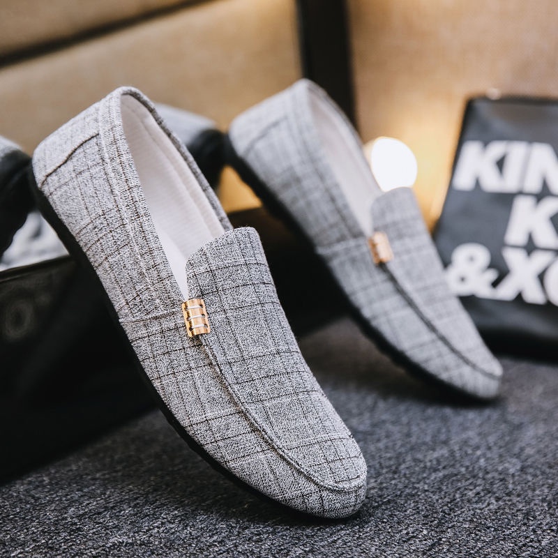 Giày lười vải canvas thoáng khí thời trang Hàn Quốc 2021 cho nam