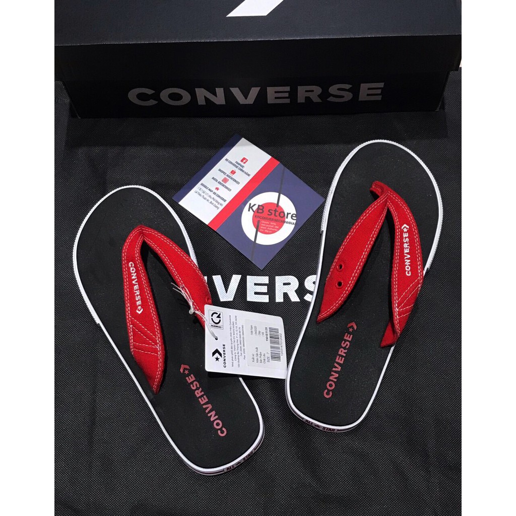 Dép Converse đen quai đỏ xỏ ngón