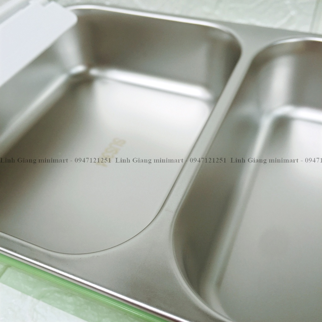 Hộp cơm inox 304 2 ngăn 3 ngăn Kèm nắp và thìa dĩa