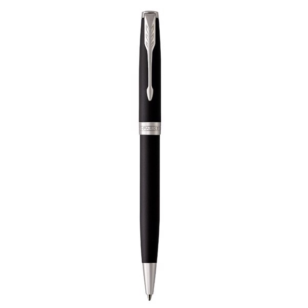 [Chính Hãng] Bút Bi Ký Cao Cấp Parker Sonnet Đ-Matte Black Mạ Crom Nét 1.0mm (Hàng Nhập Khẩu Pháp - Mực Đen)