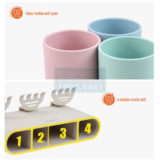 Giá để bàn chải ECOCO kèm 4 cốc cao cấp 9266