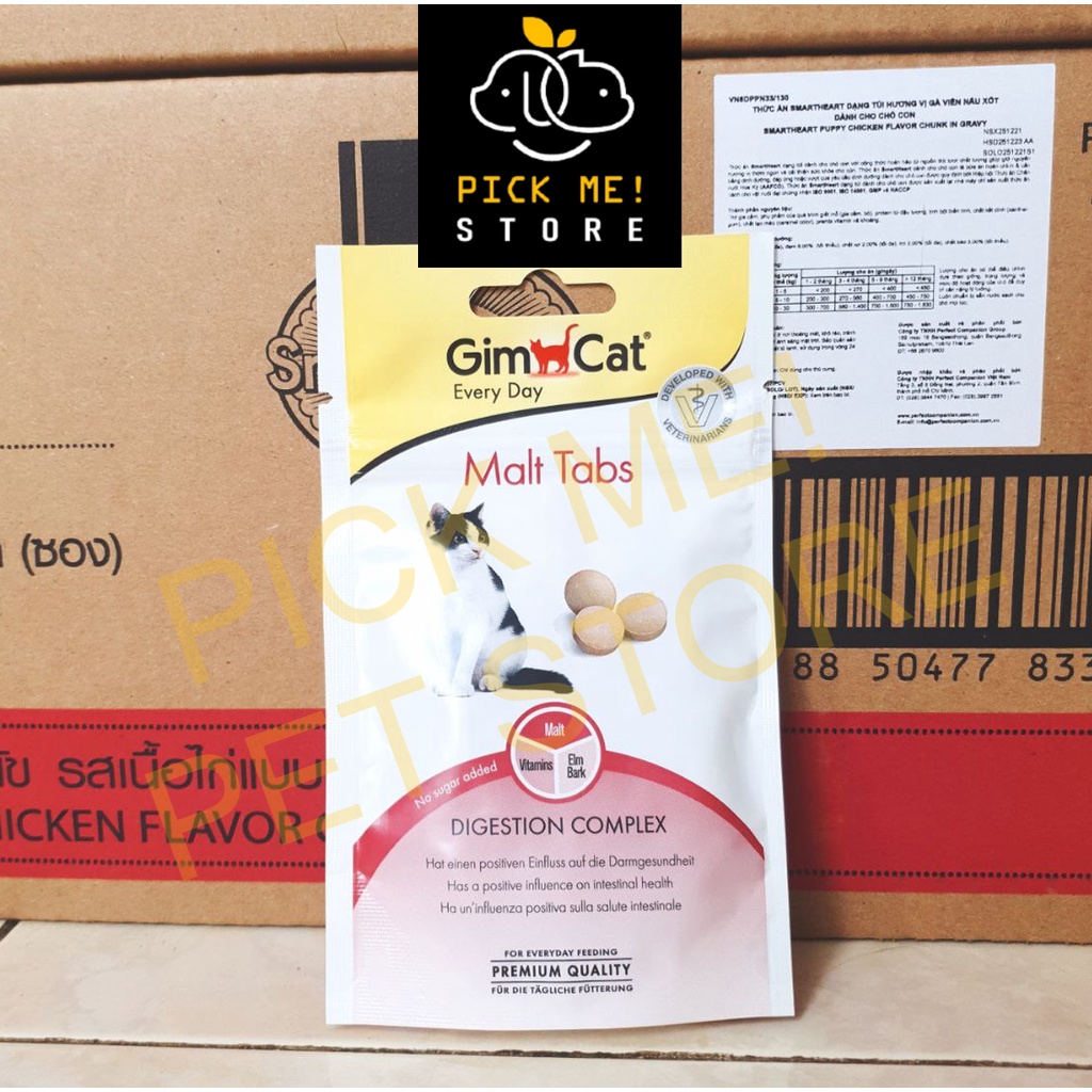 [Gói 40g] Viên Snack Gimcat Tabs Tab Multi Vitamin, Cỏ Mèo, Phô Mai, Kitten Tabs, Babytab, Dưỡng Da Lông, Mèo Con