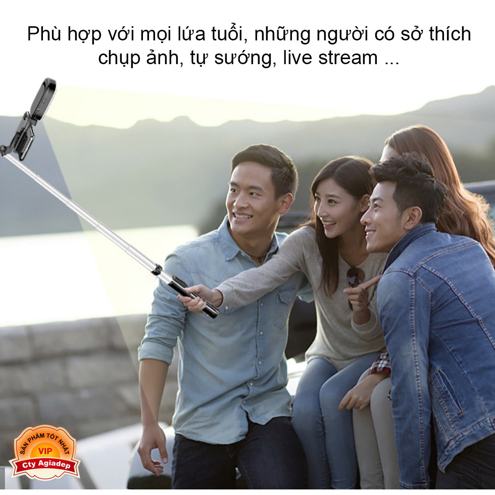 Gậy tự sướng xịn có ánh sáng LED Loại dài CYKE Gậy chụp hình selfie CA17D