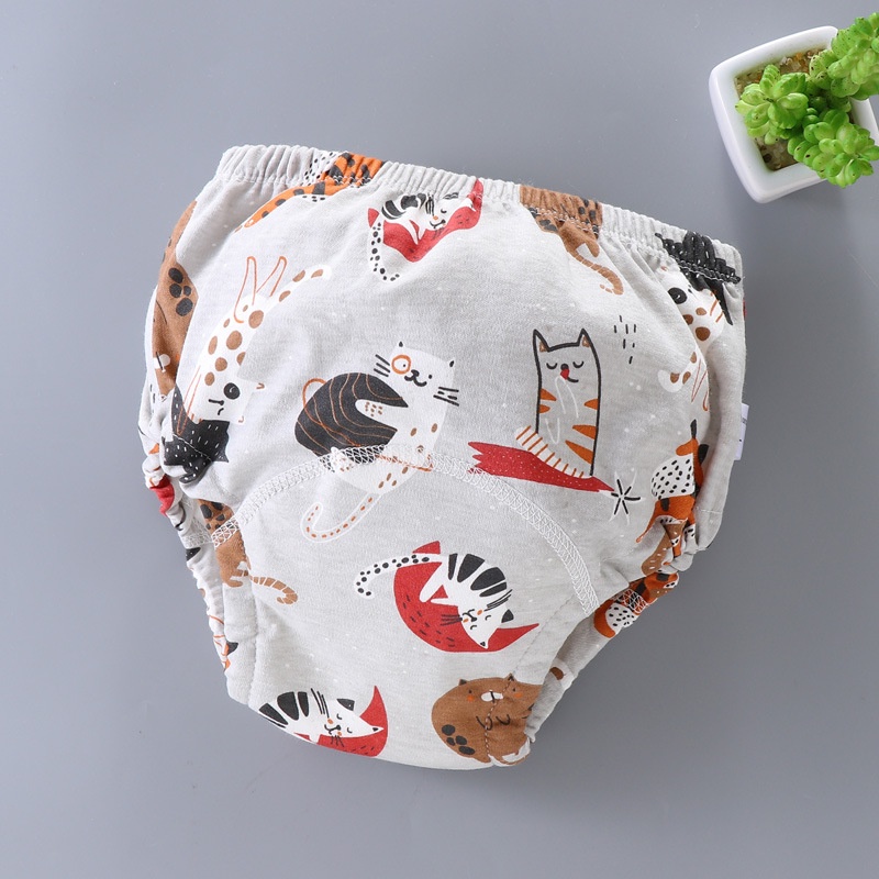 Quần Tã Lót 6 Lớp Chống Nước In Hình Thú Hoạt Hình Dành Cho Trẻ Em 1-6 Tuổi