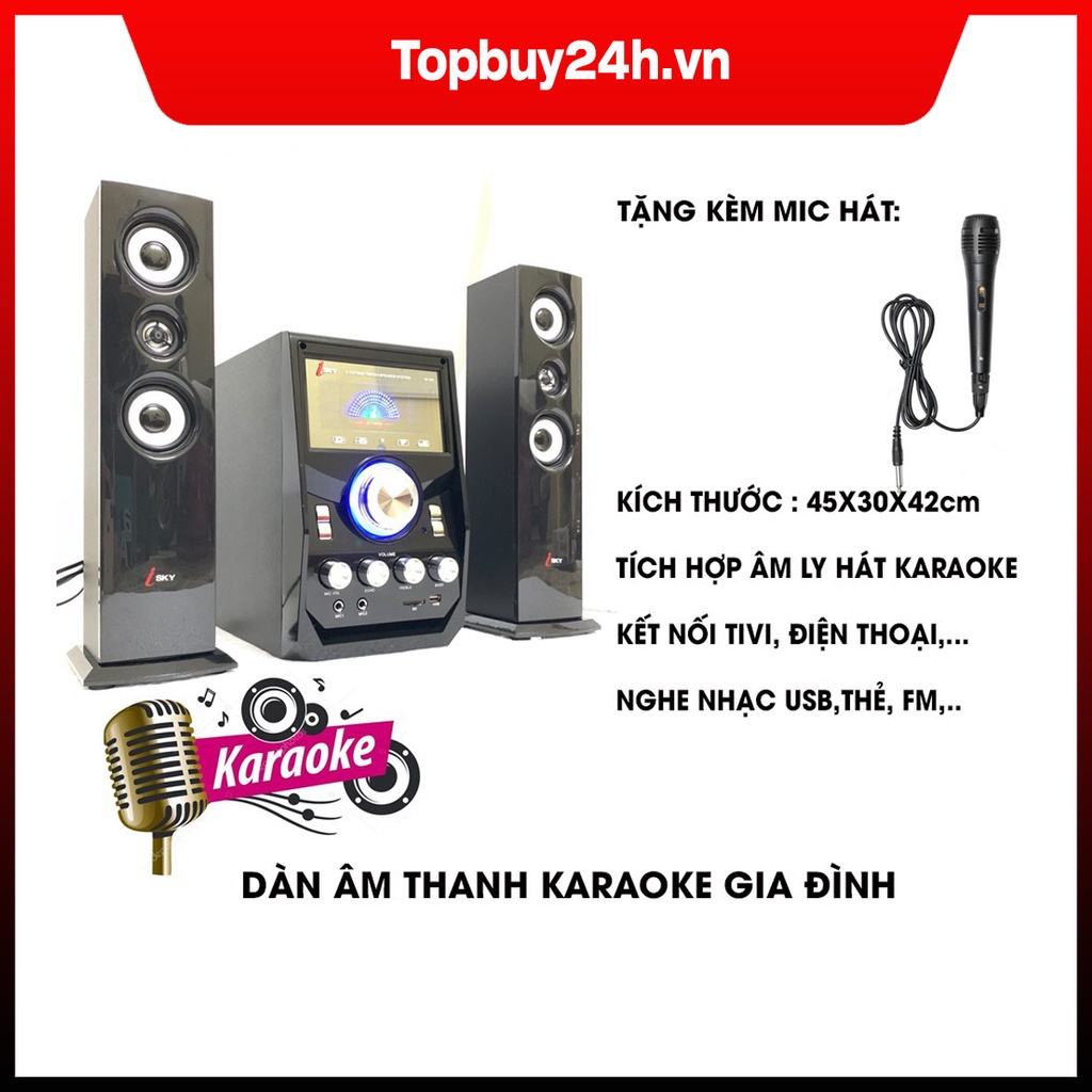 Dàn âm thanh giải trí đỉnh cao- loa vi tính hát karaoke âm thanh đỉnh cao có kết nối Bluetooth Isky - SK328