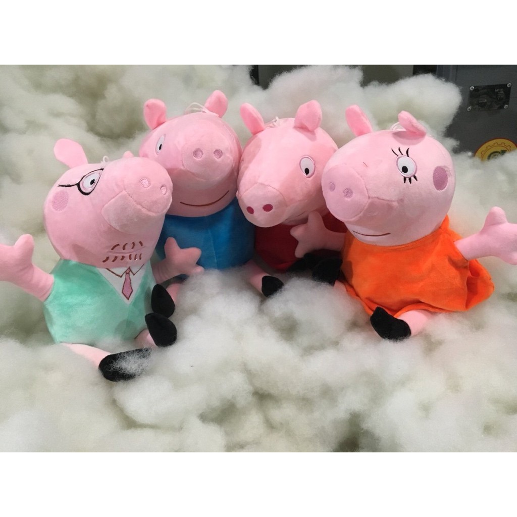 TRỌN BỘ GIA ĐÌNH HEO PEPPA NHỒI BÔNG SIZE 40CM ĐỦ 4 NHÂN VẬT