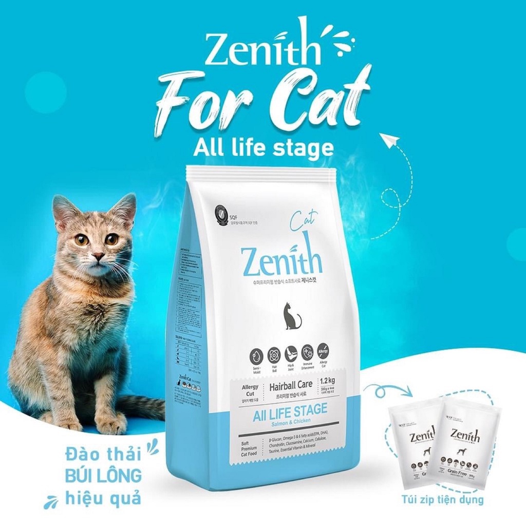 Thức ăn cho mèo hạt mềm zenith cho mèo gói 1.2kg