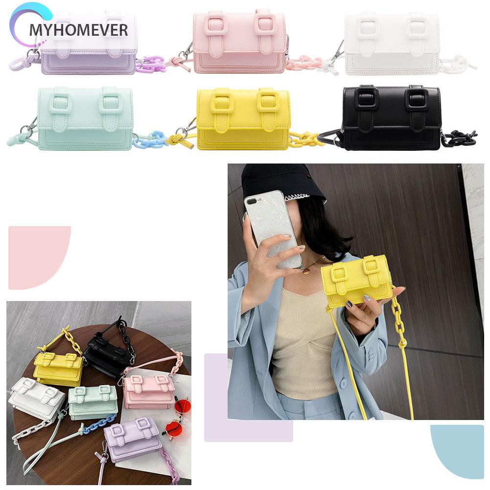 Túi Da Đeo Chéo Mini Màu Sắc Ngọt Ngào