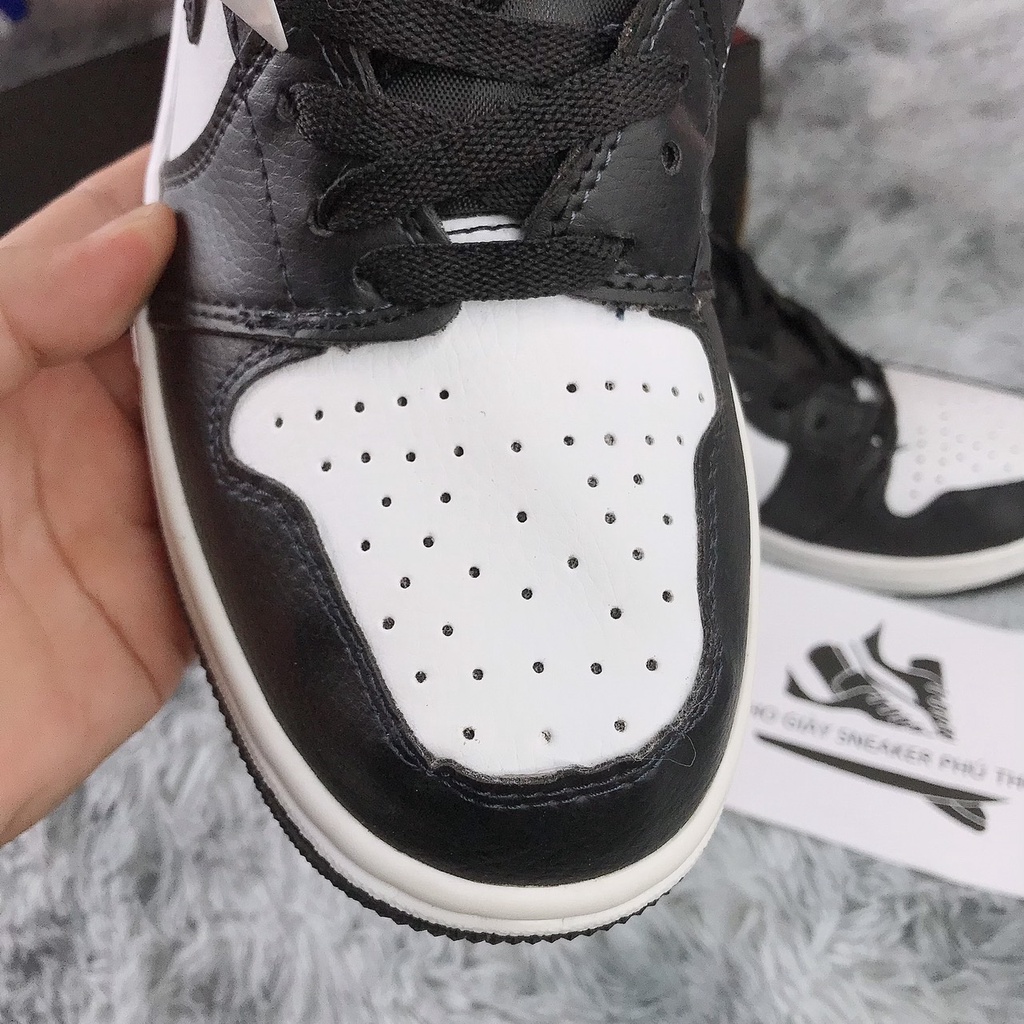 Giày sneaker RETRO HIGH BLACK WHITE, giày jordan panda cao cổ đen trắng nam nữ hot trent 2021