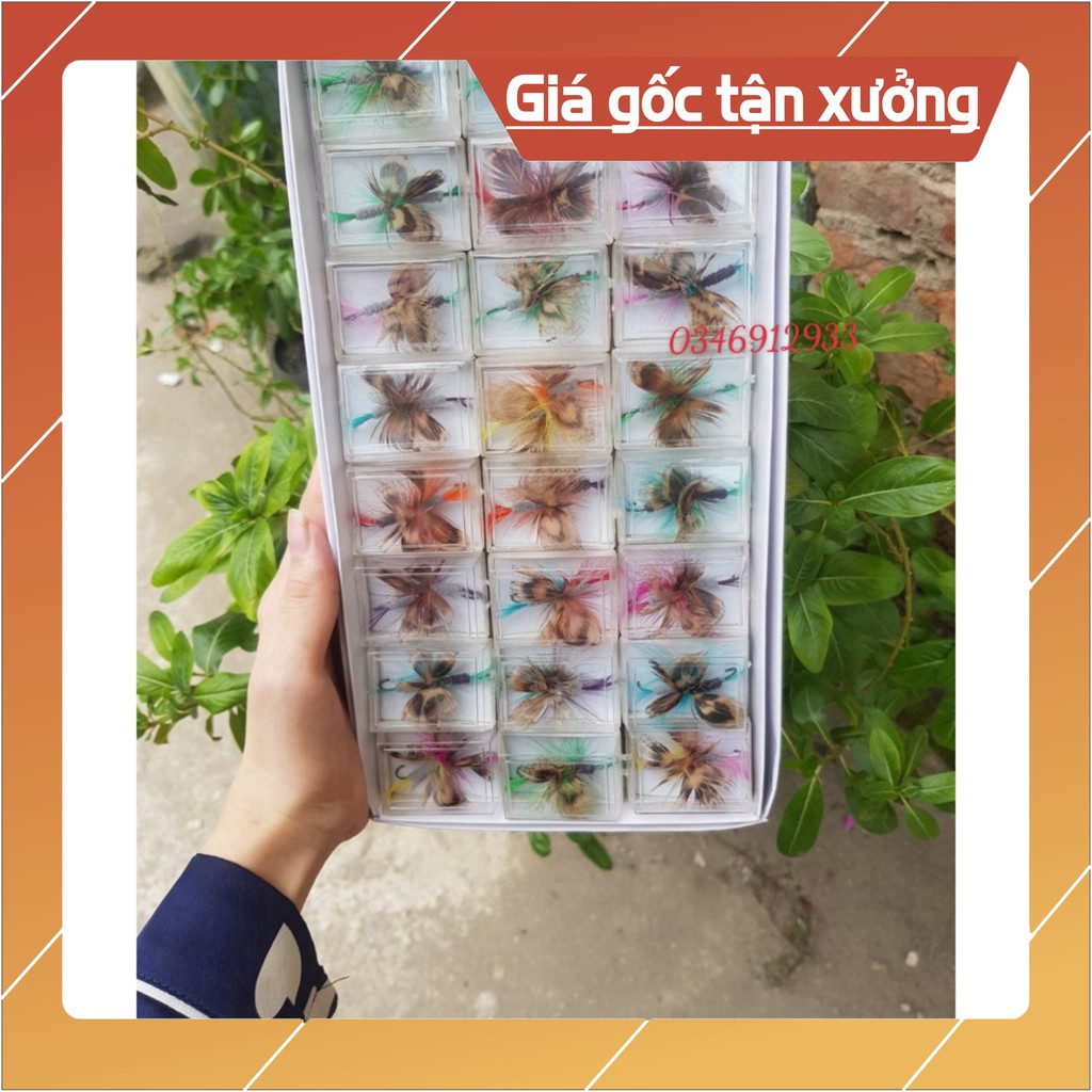 Cần câu❤️FREE SHIP❤️Cần câu❤️ Mồi côn trùng bướm có lông giả và lông vũ câu cá thiểu, mương, ngão, chày, rô ta, cá suối 