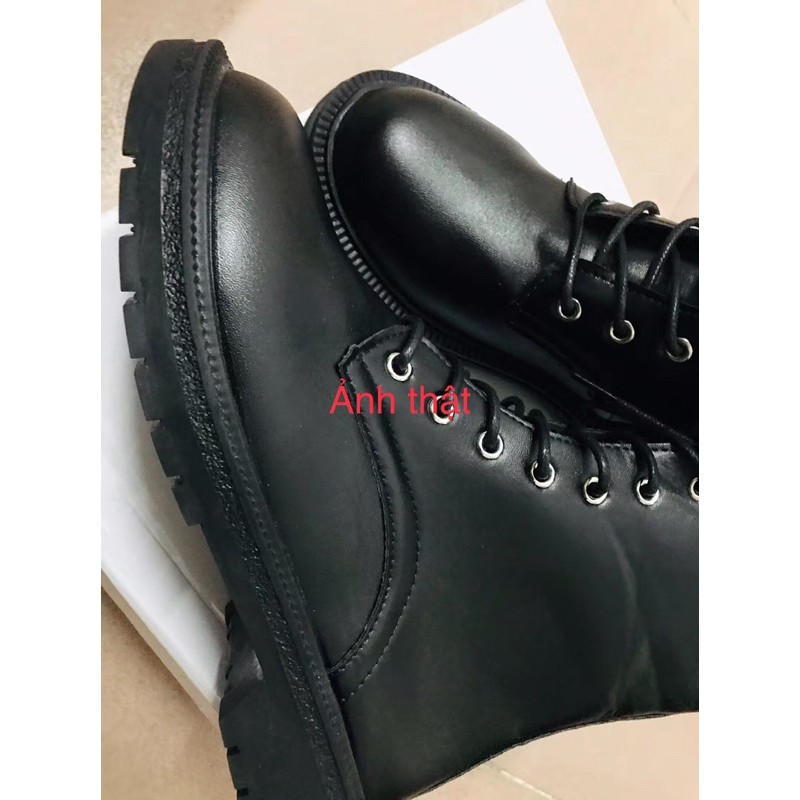 Boots Da Cao Cổ Buộc Dây Có khoá kéo kèm ảnh thật | BigBuy360 - bigbuy360.vn