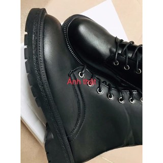 Bốt Da Cao Cổ Buộc Dây Có khoá