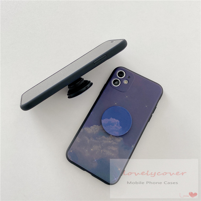 IPHONE ROMANCE POP SOCKET Ốp Lưng Họa Tiết Trăng Sao Dễ Thương Có Giá Đỡ Cho Iphone 11 11pro Max 6 6s 7 8 Plus X Xr Xs Max Se