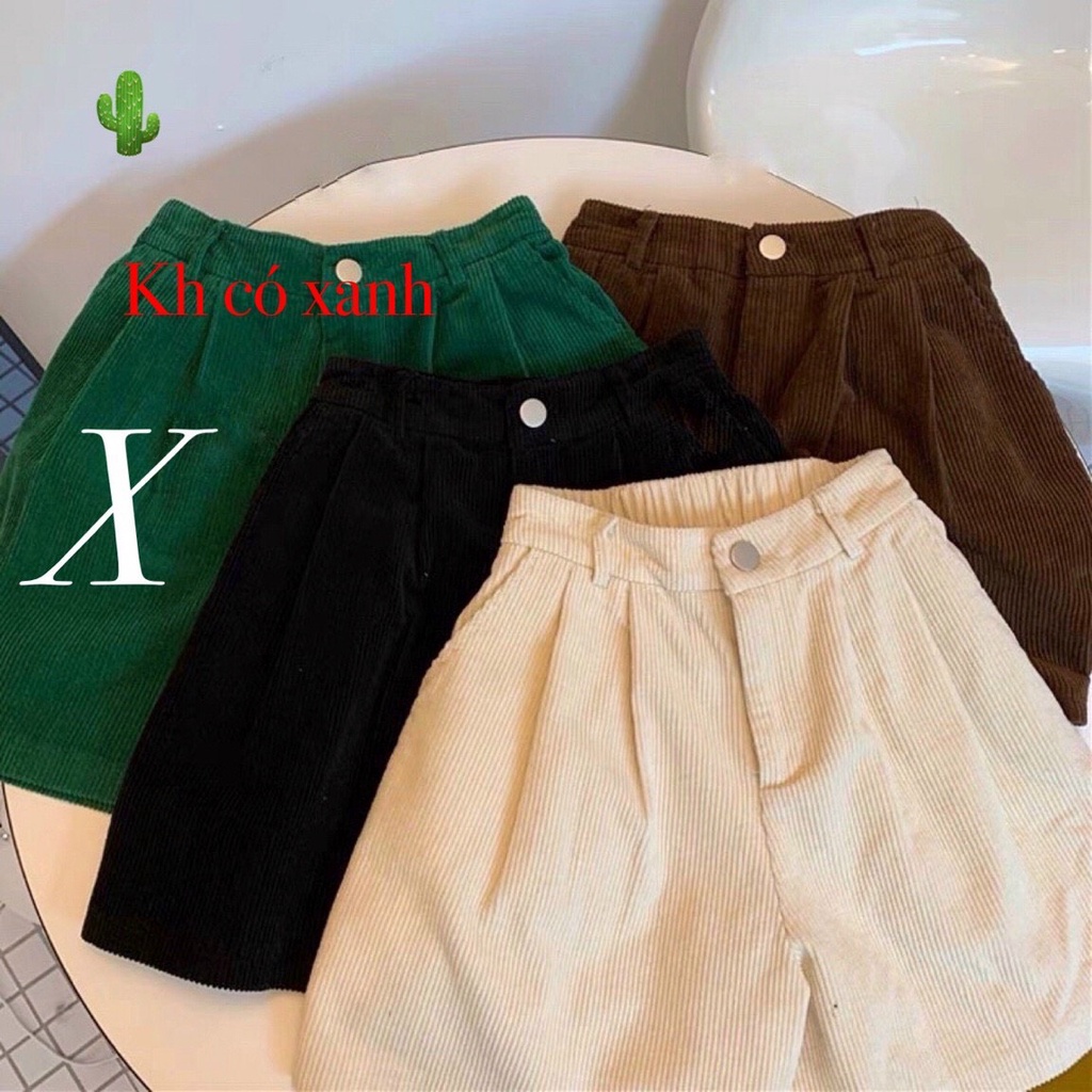 quần đùi gân nhung loại 1 cạp chun phối nút