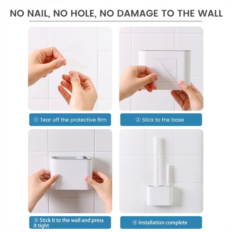 Bàn Chải Vệ Sinh Toilet Bằng Silicon TPR Lông Mềm Kèm Hộp Đựng