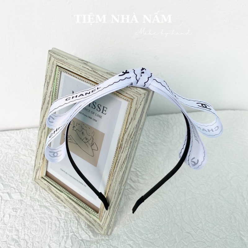 BỜM / CÀI TÓC NƠ HAI TẦNG IN CHỮ - [ Nhà Nấm handmade ]