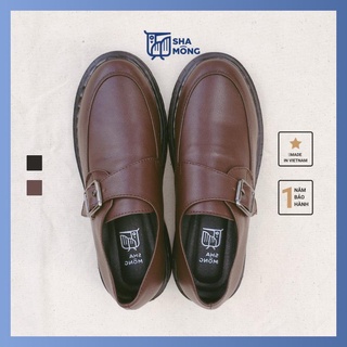 Giày loafer cài khóa da thật Shamong vintage made in Vietnam bảo hành 1