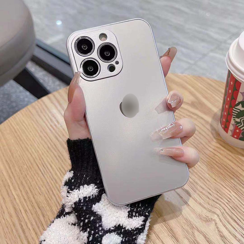 Ốp Điện Thoại Viền Vuông In LOGO Đơn Giản Cho IPhone 13 12 11 Pro Max XS Max XR X