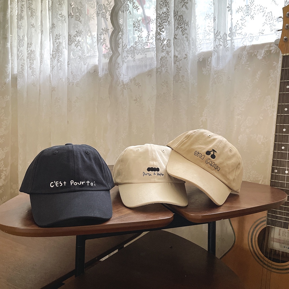 Mũ Lưỡi Trai Thêu Chữ Cherry Phong Cách Hàn Quốc Cho Bé