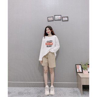 Áo thun tay dài form rộng cổ tròn