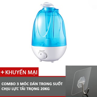 Máy phun sương tạo độ ẩm 4 lít Connie J205 làm mát phòng tránh khô da cho phòng điều hòa - Tặng 3 móc dán trong