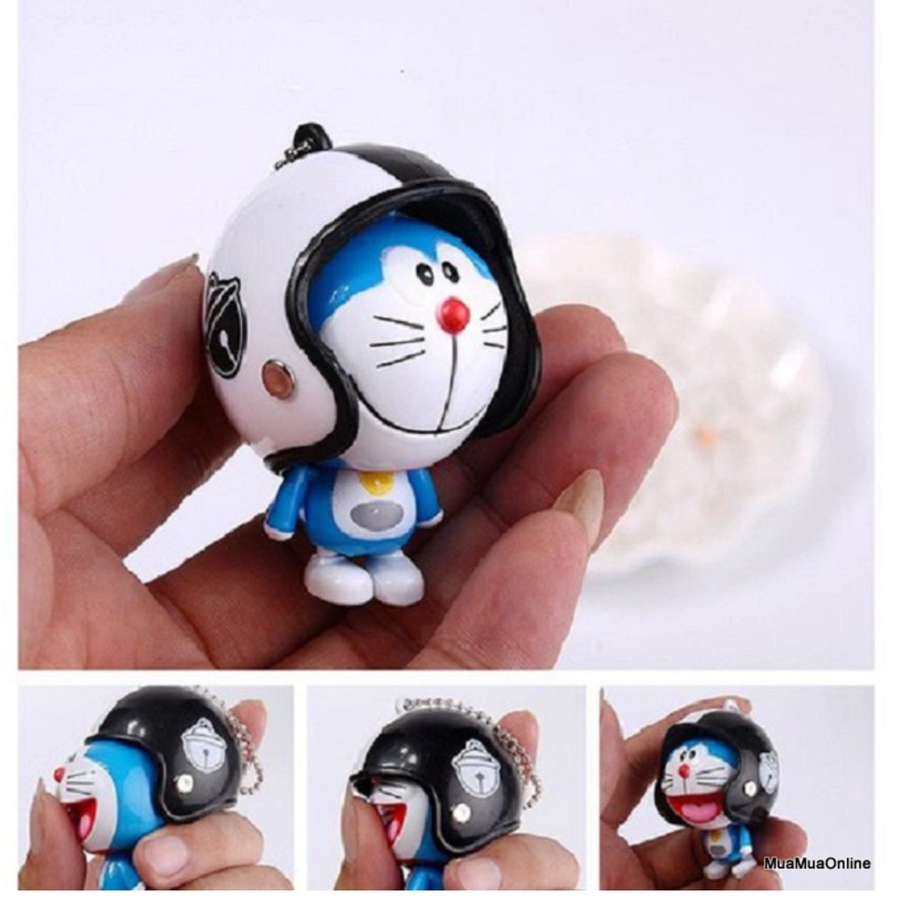 Móc Khóa Hình Doremon Đội Nón Bảo Hiểm Siêu Dễ Thương