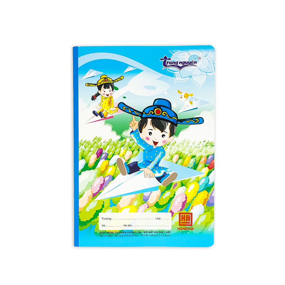Vở 4 Ô ly 48 trang Hồng Hà School Trạng Nguyên 0555, tập ô ly giấy trống lóa - Soleil Home