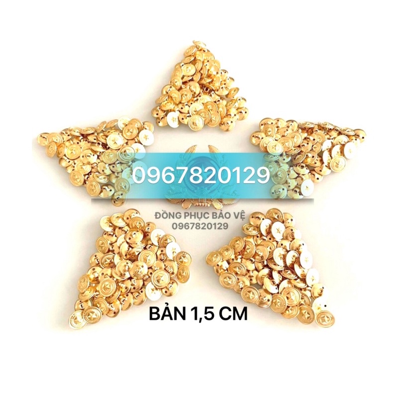 Cúc áo đồng hình ngôi sao bản 1,5cm siêu đẹp