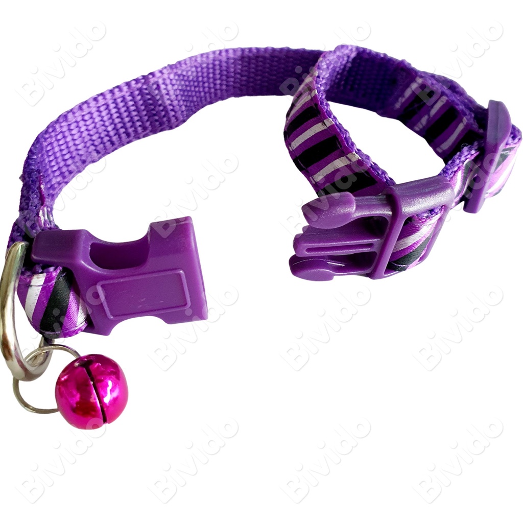 Vòng cổ chó mèo thú cưng sọc chéo bản rộng 1.5cm 5kg - 10kg - Bivido