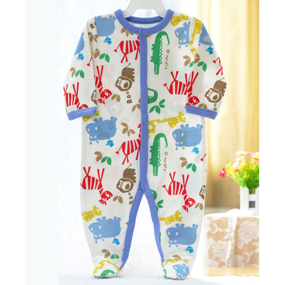 Set 3 sleepsuit liền tất bé trai 0-12 tháng