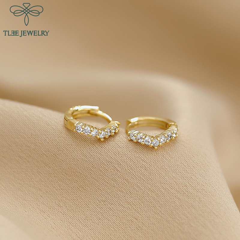 Khuyên tai bạc nữ TLEE tròn phong cách cá tính mix theo set phong cách Hàn Quốc TleeJewelry B0109