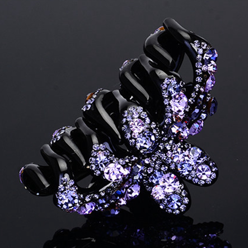 Kẹp tóc đính kim cương giả hình hoa xinh xắn thời trang cho nữ